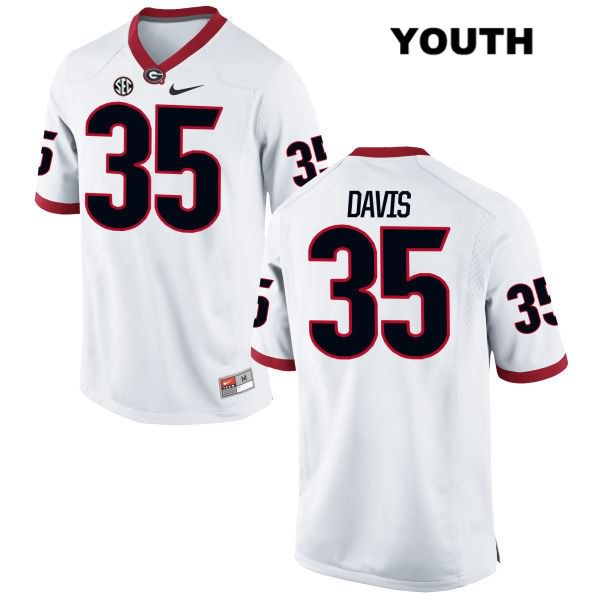 Georgia Bulldogs Youth Aaron Davis #35 NCAA Authentic White Nike Stitched College Football Jersey CAG7656YW
